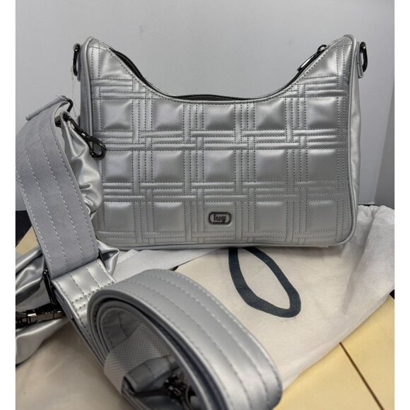 lug Handbags - Lug Groove Satin Luxe Crossbody NWT - Silver